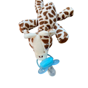 Kleine Giraffe mit Halterung für Nuggi