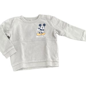 Süsser Pullover in olive mit Mickey Mouse – Aufdruck