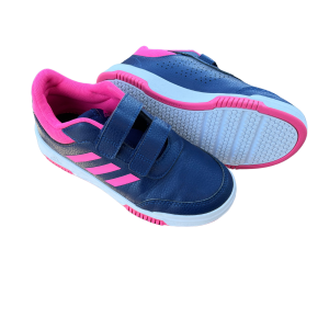 Turnschuh mit Klettverschluss – Tensaur blau/rosa von Adidas (Grösse 35)