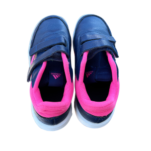 Turnschuh mit Klettverschluss – Tensaur blau/rosa von Adidas (Grösse 35)